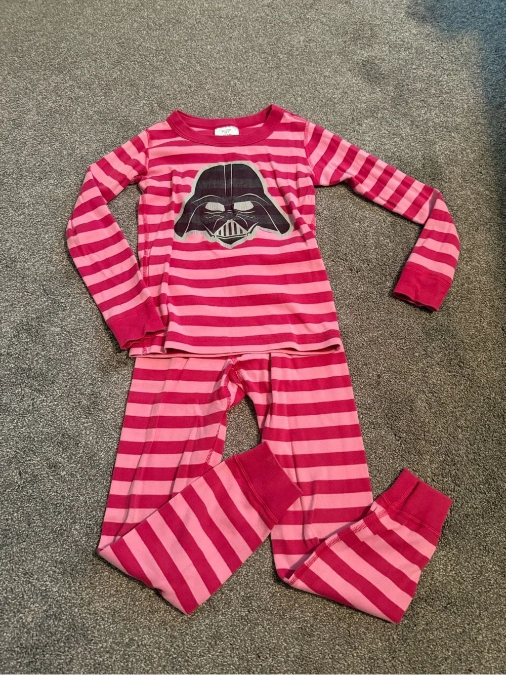 Hanna Andersson Star Wars Pink Striped Darth Vader Pajama Set Sz 120cm